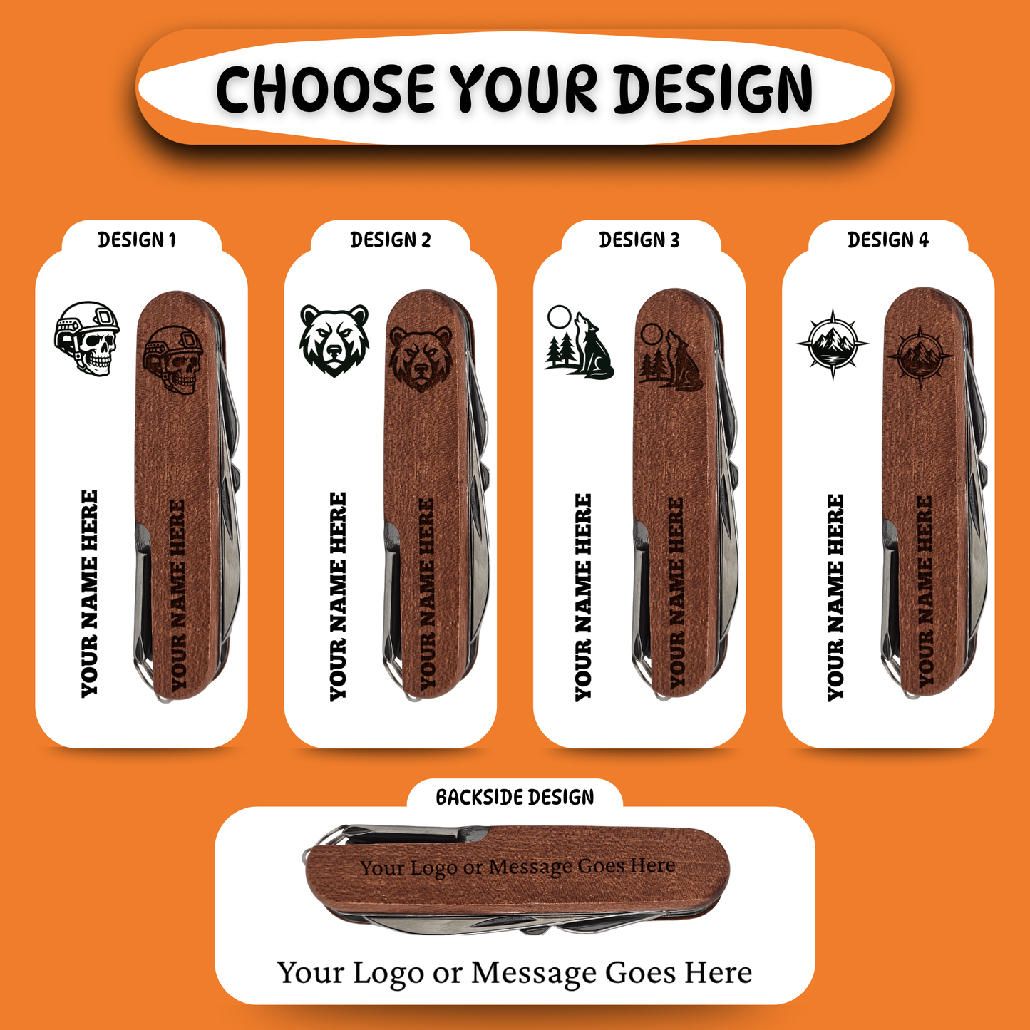 Personalized Outdoor Adventure Multi Tool – 7-in-1 Pocket Knife – EDC Gear for Hiking, Camping and Survival - Swiss Knife - Swiss Tool