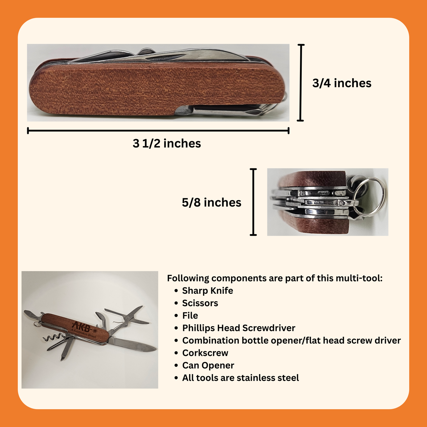 Personalized Outdoor Adventure Multi Tool – 7-in-1 Pocket Knife – EDC Gear for Hiking, Camping and Survival - Swiss Knife - Swiss Tool