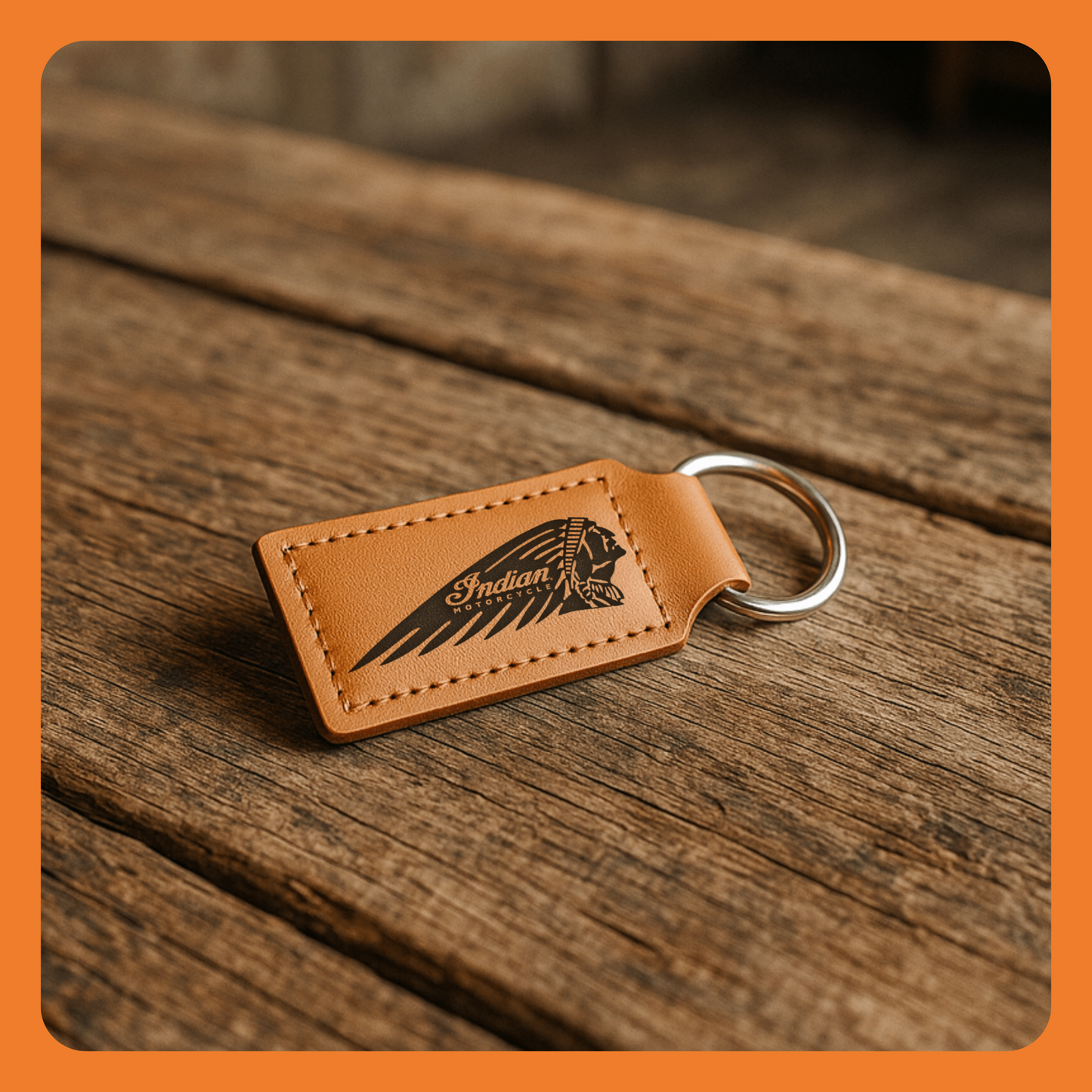 Personalized Motorcycle Keychain - Add Your Name, Initials, QR Code or Custom Logo - Unique Gift for Riders
