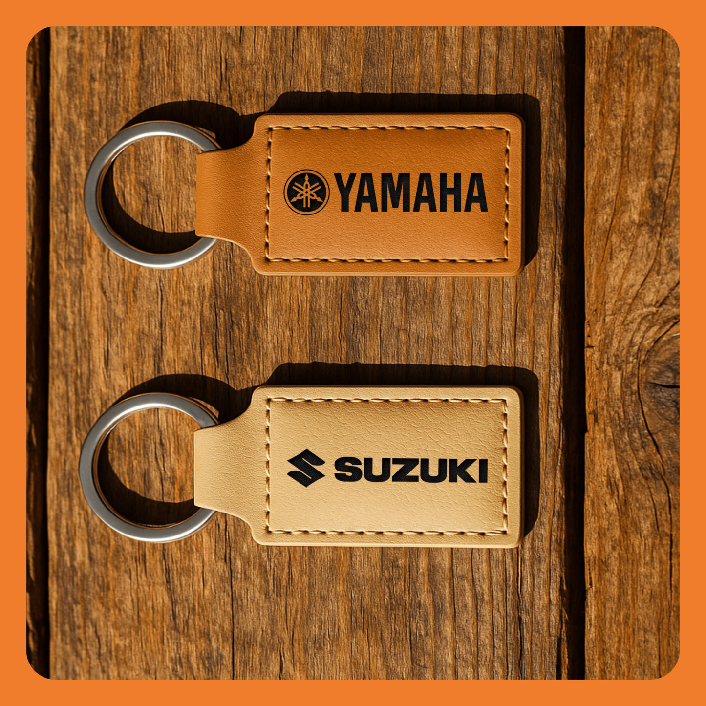 Personalized Motorcycle Keychain - Add Your Name, Initials, QR Code or Custom Logo - Unique Gift for Riders