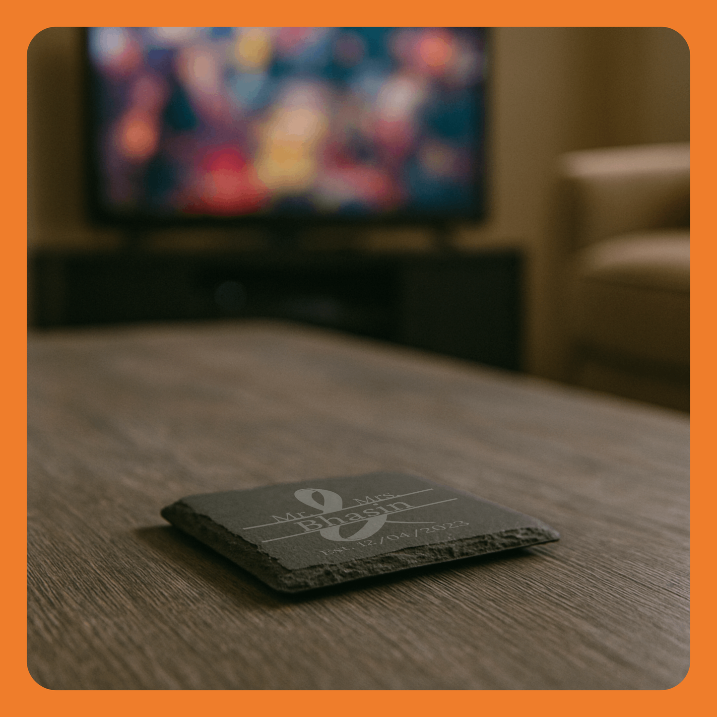 Personalized Slate Coasters, Mr. & Mrs. Wedding and Anniversary Gift