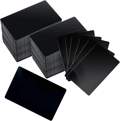 Stack of black cards on a white background