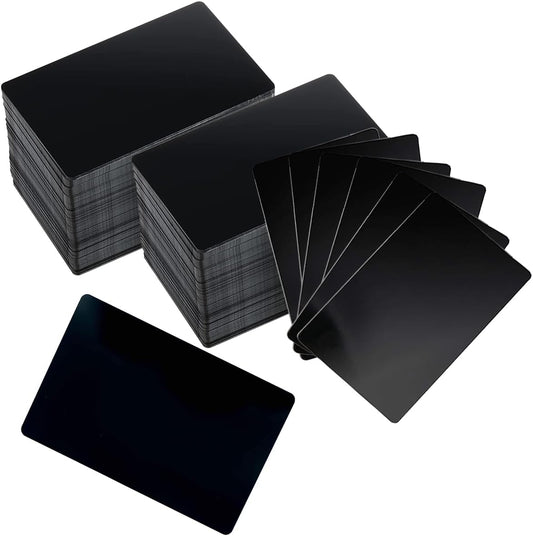 Stack of black cards on a white background
