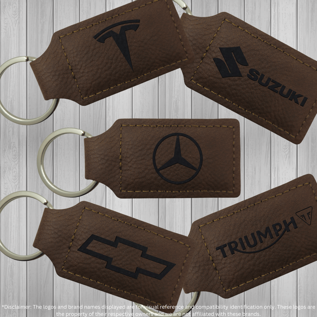 Keychains - Customize Your Way - Leatherette - Rectangular - Perfect For Your Car & Motorcycle Keys