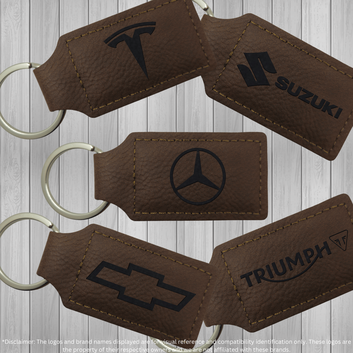 Keychains - Customize Your Way - Leatherette - Rectangular - Perfect For Your Car & Motorcycle Keys