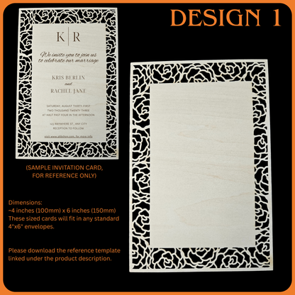 Wooden Wedding Invitation Cards - Made With Basswood - 4" x 6" x 1/8"