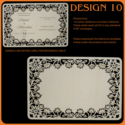 Wooden Wedding Invitation Cards - Made With Basswood - 4" x 6" x 1/8"