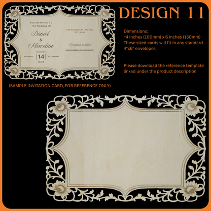 Wooden Wedding Invitation Cards - Made With Basswood - 4" x 6" x 1/8"