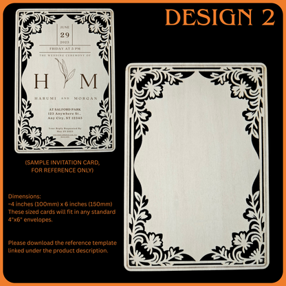 Wooden Wedding Invitation Cards - Made With Basswood - 4" x 6" x 1/8"