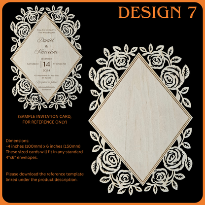Wooden Wedding Invitation Cards - Made With Basswood - 4" x 6" x 1/8"