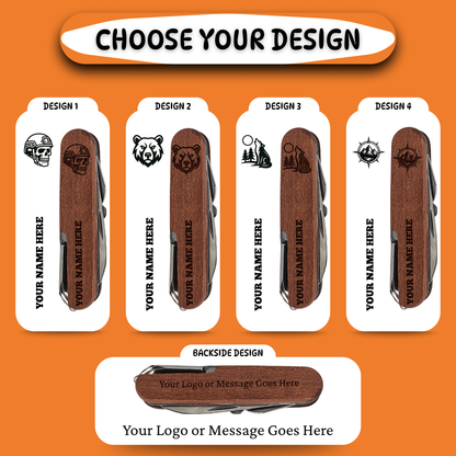 Personalized Outdoor Adventure Multi Tool – 7-in-1 Pocket Knife – EDC Gear for Hiking, Camping and Survival - Swiss Knife - Swiss Tool