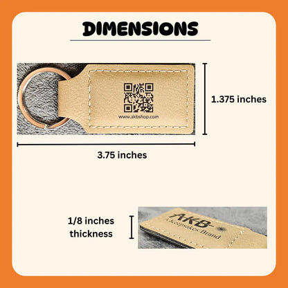 Car Lovers Personalized Keychain - Add Your Car Logo, Name, Custom Logo, QR Code - Leatherette Keychain Gift for Auto Enthusiasts