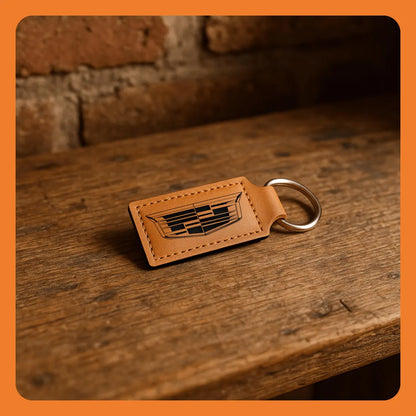 Car Lovers Personalized Keychain - Add Your Car Logo, Name, Custom Logo, QR Code - Leatherette Keychain Gift for Auto Enthusiasts