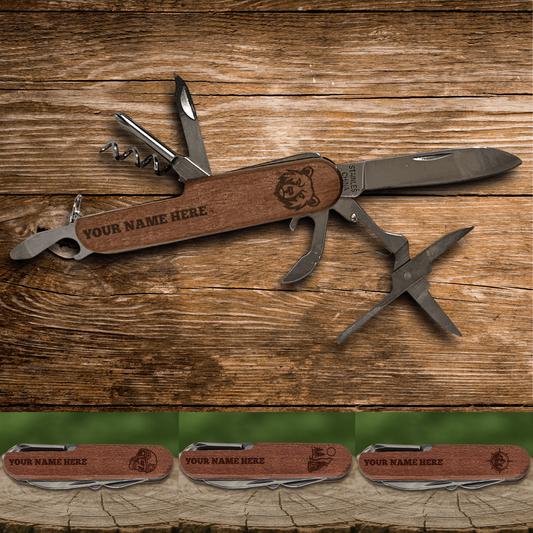 Personalized Outdoor Adventure Multi Tool – 7-in-1 Pocket Knife – EDC Gear for Hiking, Camping and Survival - Swiss Knife - Swiss Tool