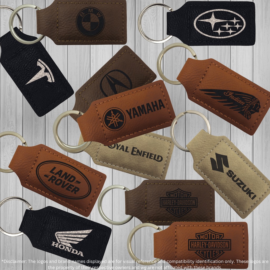 Keychains - Customize Your Way - Leatherette - Rectangular - Perfect For Your Car & Motorcycle Keys