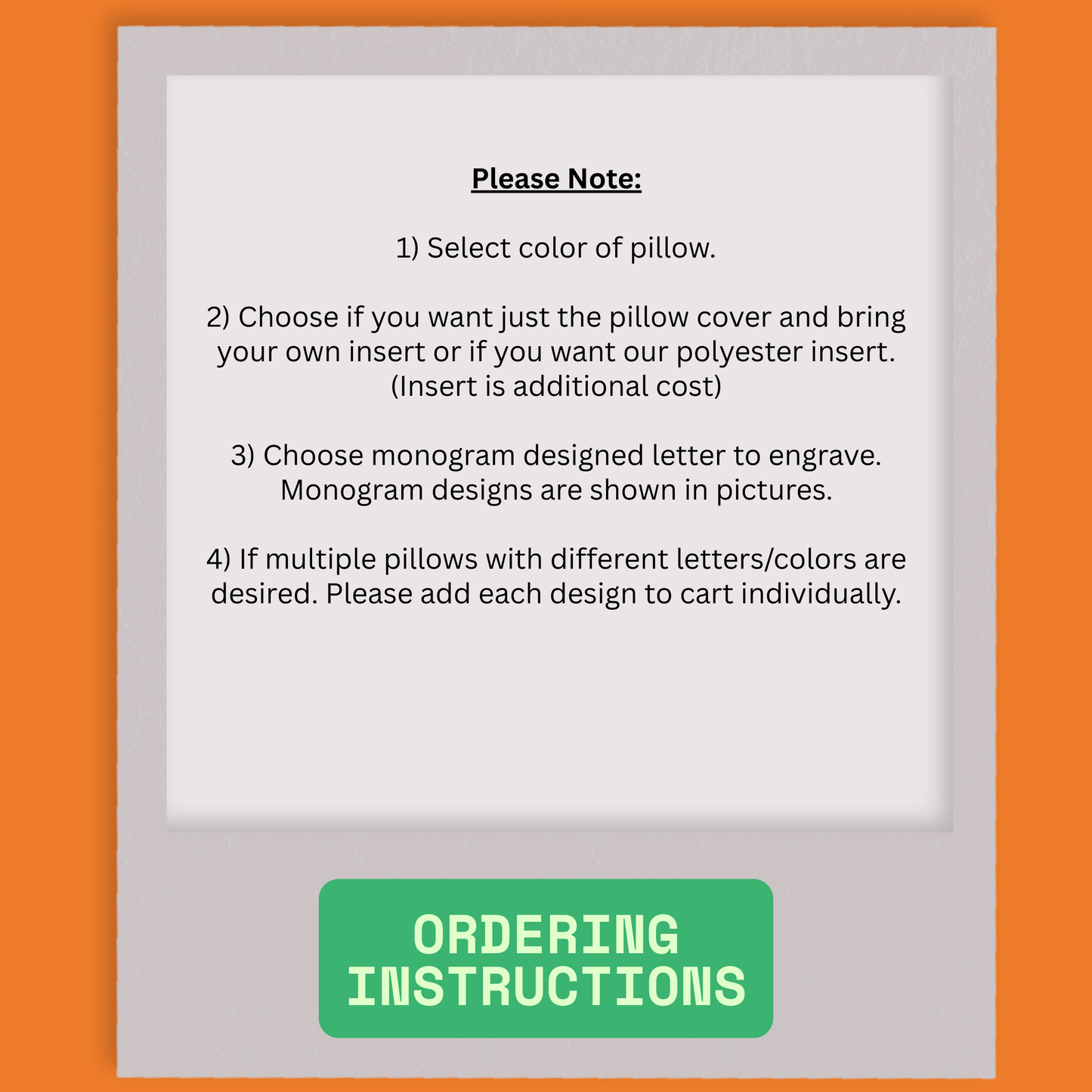 Throw Pillow - Single Letter/Monogram Rustic Design - Leatherette Material - Size: 15"x15" - Personalization Available