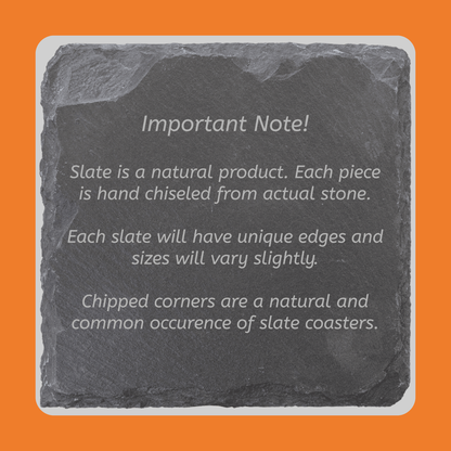 Bridesmaid Gift Slate Coasters- 4 Set- Rustic Laser Engraved Stone Decor for the Wedding Party or Maid of Honor- 6 Design Choices Available