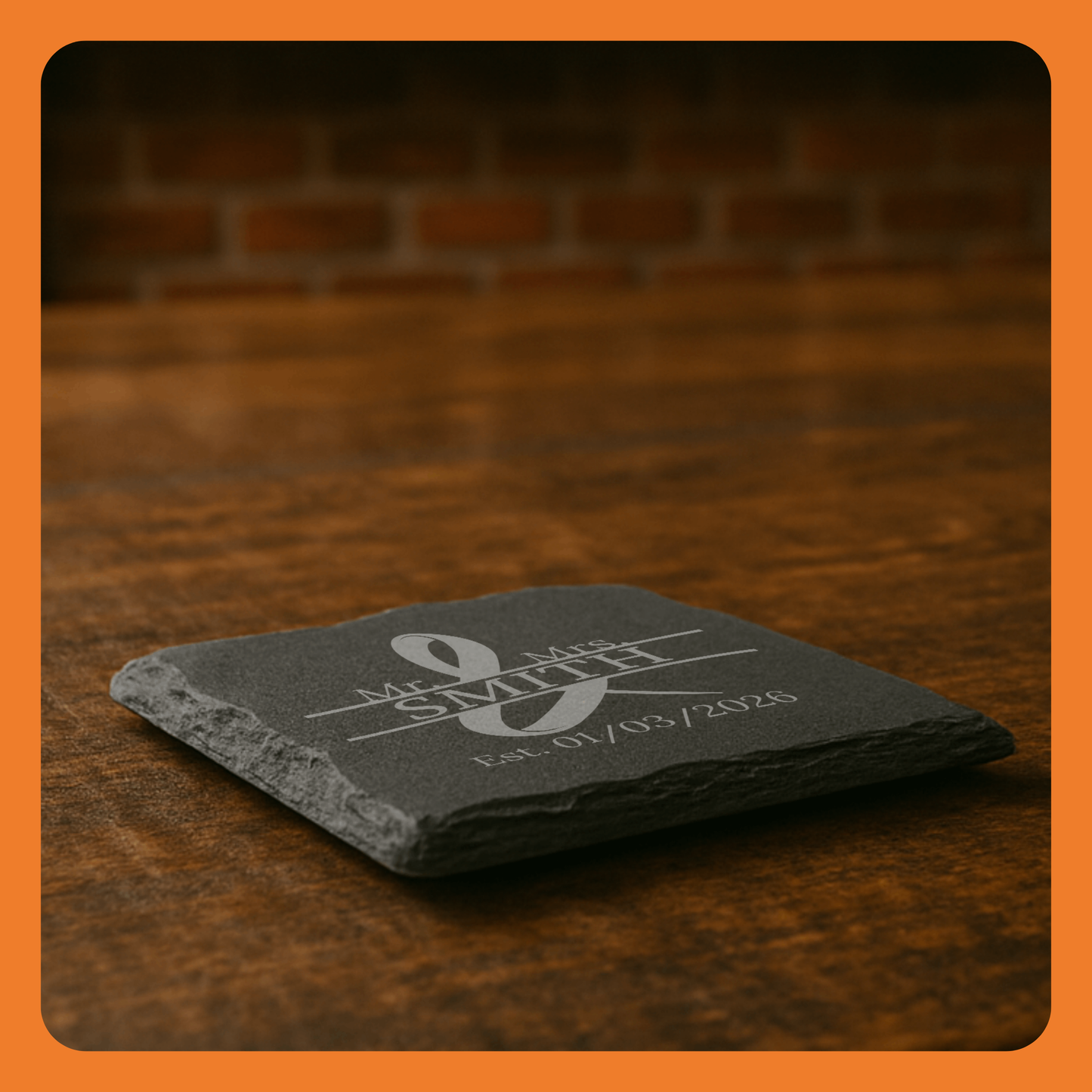Personalized Slate Coasters, Mr. & Mrs. Wedding and Anniversary Gift