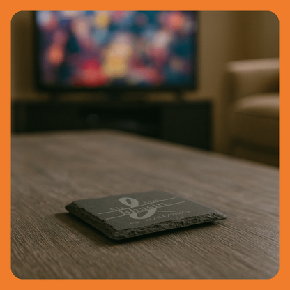 Personalized Slate Coasters, Mr. & Mrs. Wedding and Anniversary Gift