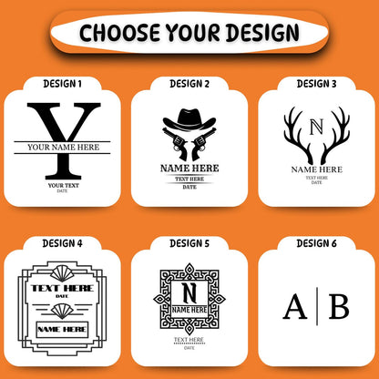 Grid showcasing six customizable design options for personal or business use.