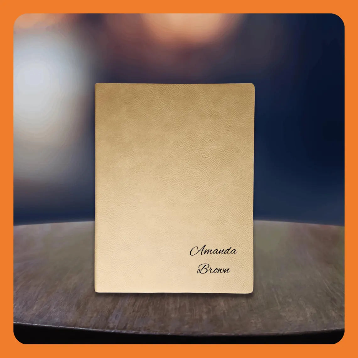 Elegant Personalized Leatherette Journal - 7"x9" - Custom Engraved Notebook in Chestnut or Buckskin – Name or Initials Gift for Him or Her
