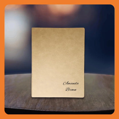 Elegant Personalized Leatherette Journal - 7"x9" - Custom Engraved Notebook in Chestnut or Buckskin – Name or Initials Gift for Him or Her