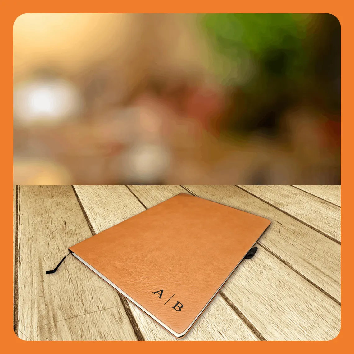 Elegant Personalized Leatherette Journal - 7"x9" - Custom Engraved Notebook in Chestnut or Buckskin – Name or Initials Gift for Him or Her