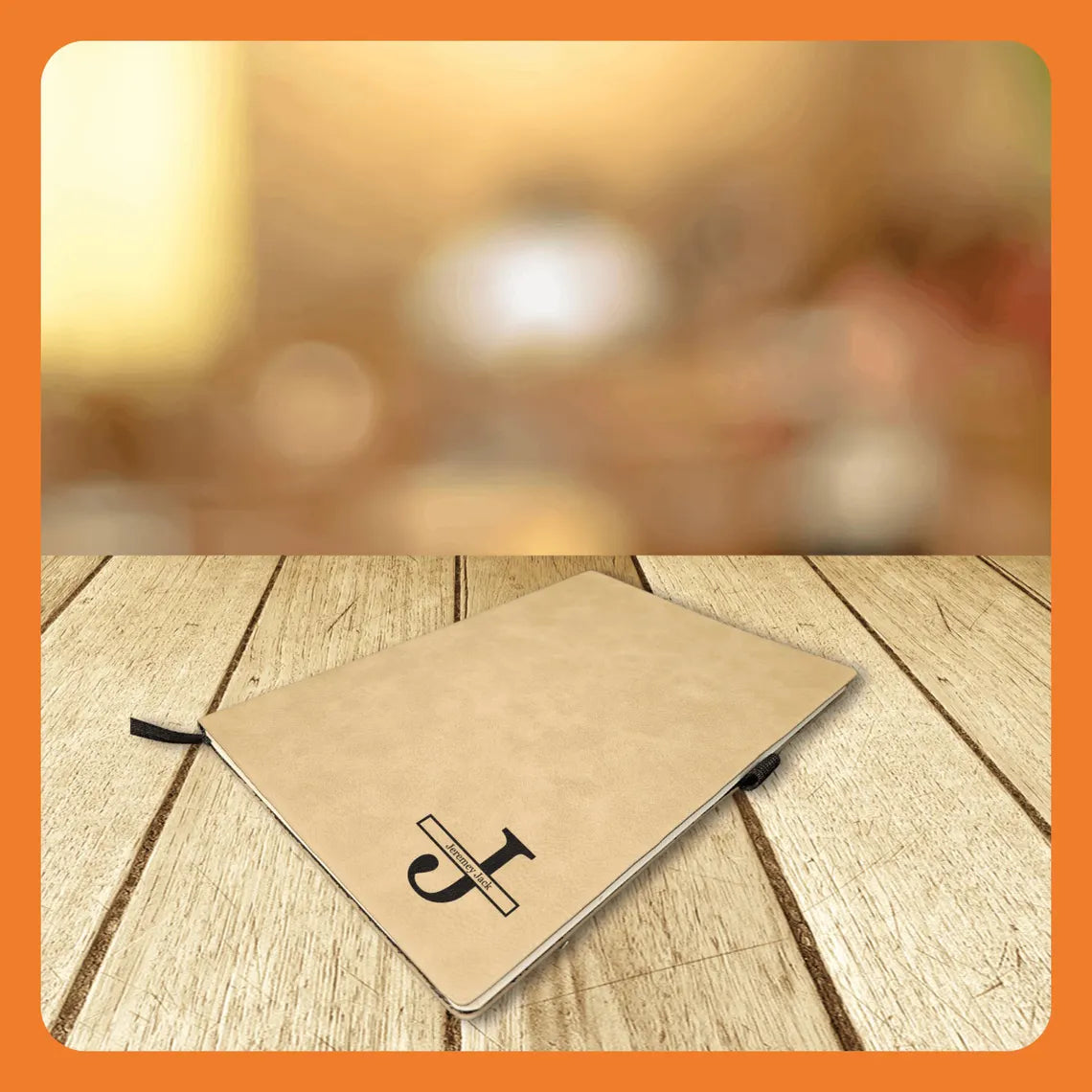 Elegant Personalized Leatherette Journal - 7"x9" - Custom Engraved Notebook in Chestnut or Buckskin – Name or Initials Gift for Him or Her