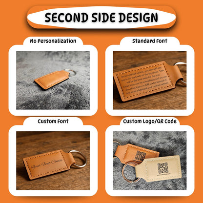 Rectangular Keychains - Leatherette Collection - Comes in Chestnut and Buckskin Colors - Personalization Available