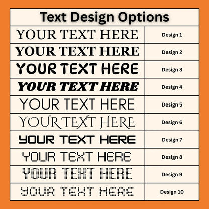 Various text design options displayed in a list format