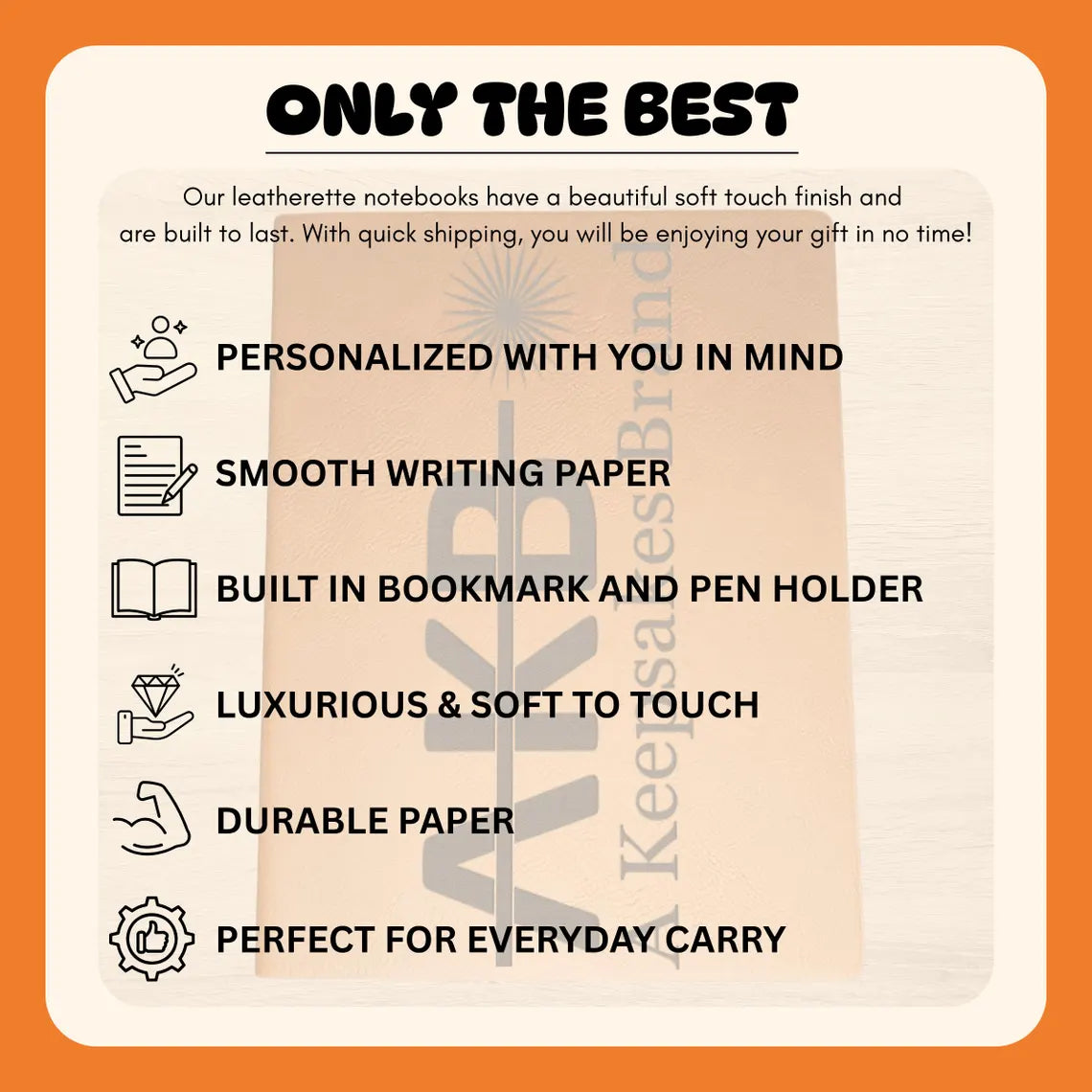 Bulk Notebooks – Company Logos, QR Codes and Custom Text - Custom Laser Engraved 7x9 Journal in Chestnut or Buckskin