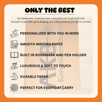 Bulk Notebooks – Company Logos, QR Codes and Custom Text - Custom Laser Engraved 7x9 Journal in Chestnut or Buckskin