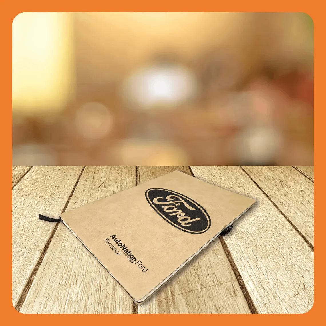 Bulk Notebooks – Company Logos, QR Codes and Custom Text - Custom Laser Engraved 7x9 Journal in Chestnut or Buckskin