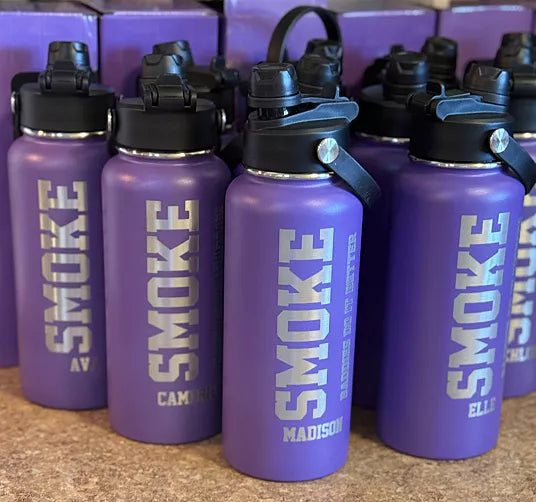 Bulk Quantity - Dual Lid Bottles - 32 Oz - Straw and Chug Spouts - Powder Coated - Personalization Available