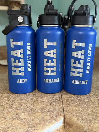 Bulk Quantity - Dual Lid Bottles - 32 Oz - Straw and Chug Spouts - Powder Coated - Personalization Available