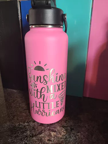 Bulk Quantity - Dual Lid Bottles - 32 Oz - Straw and Chug Spouts - Powder Coated - Personalization Available
