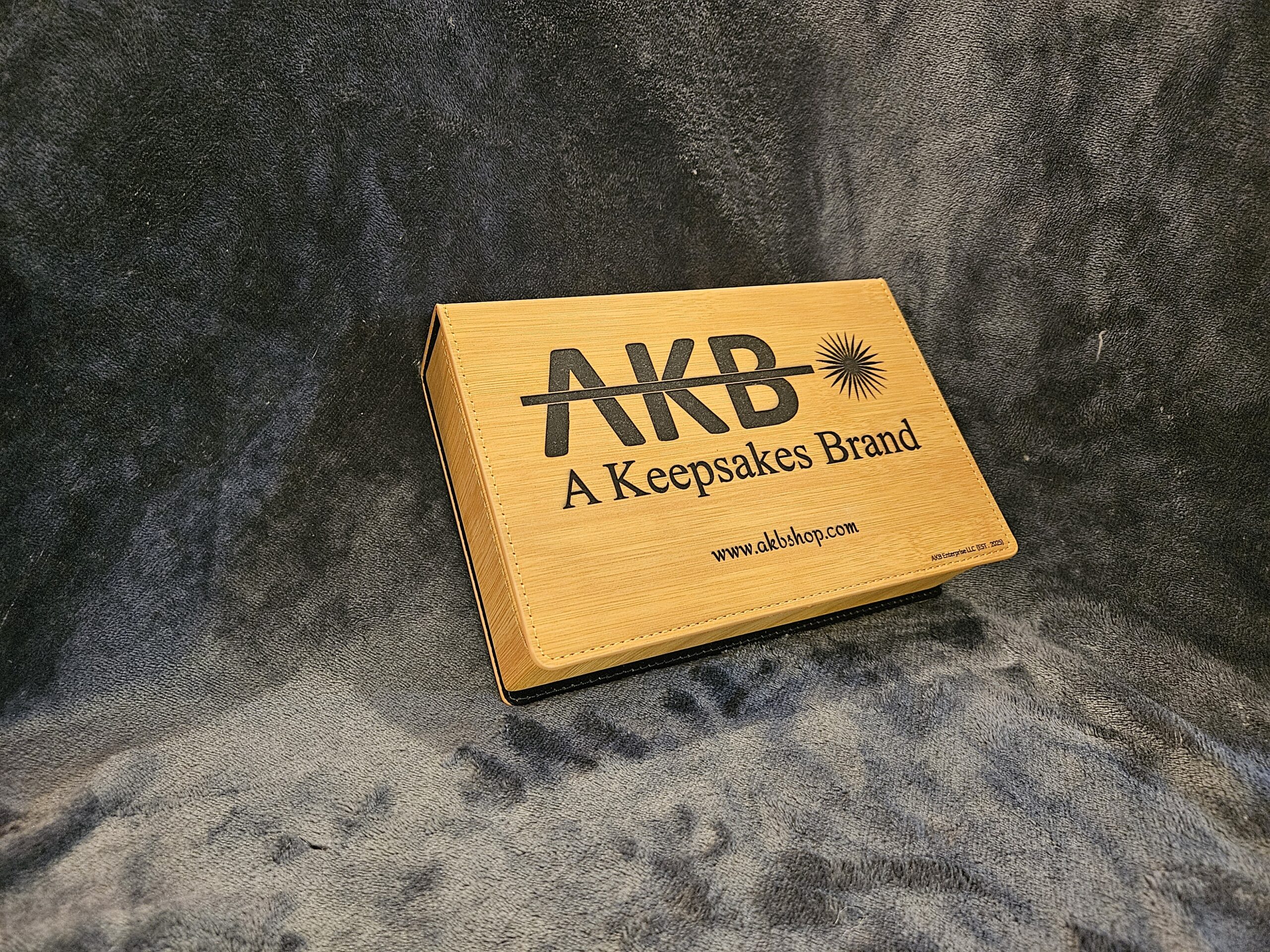 Flask Gift Set - Leatherette with Bamboo Finish