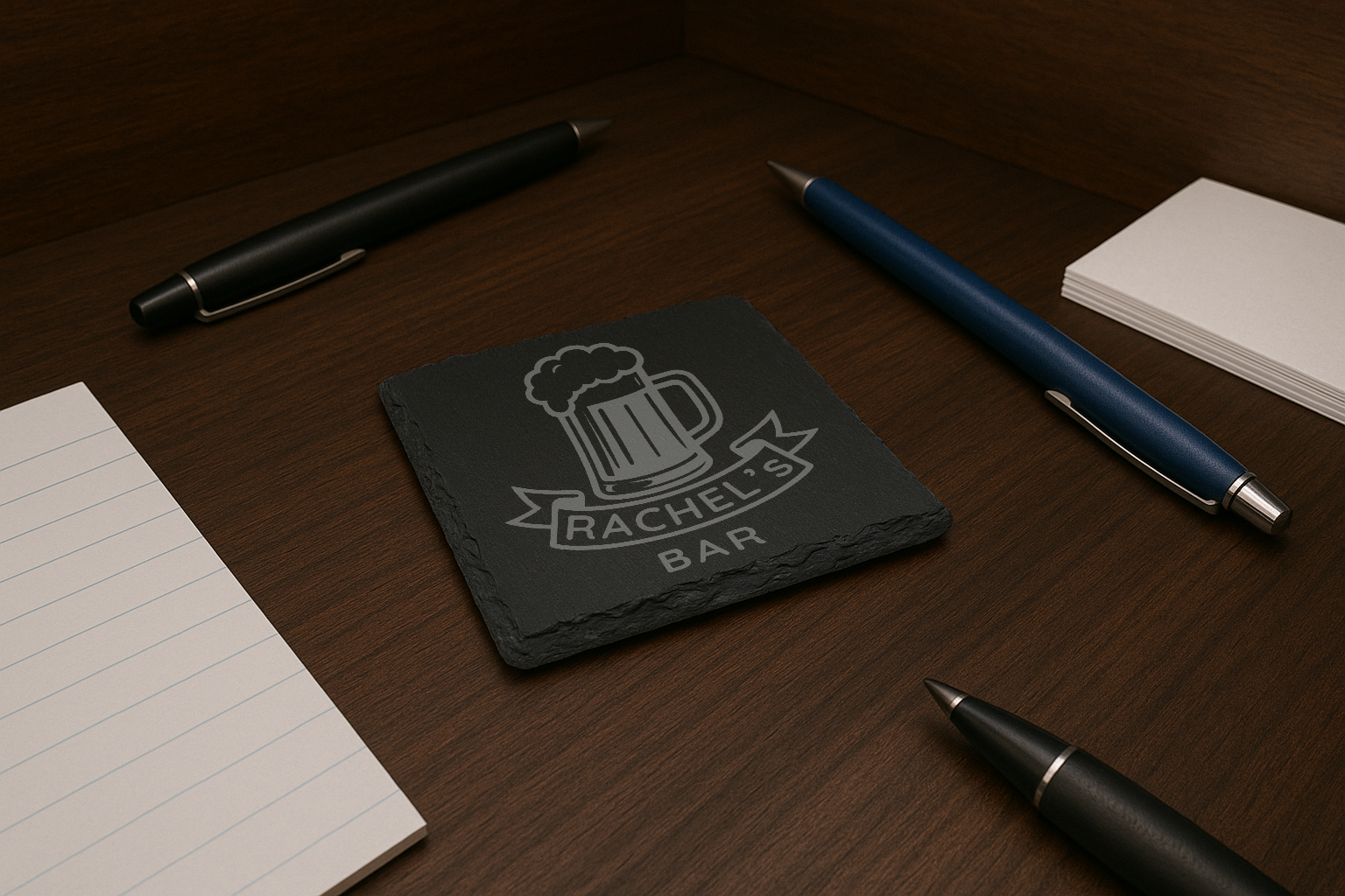 Sq Slate – Iso View – Dark Wood – Bar Design 1
