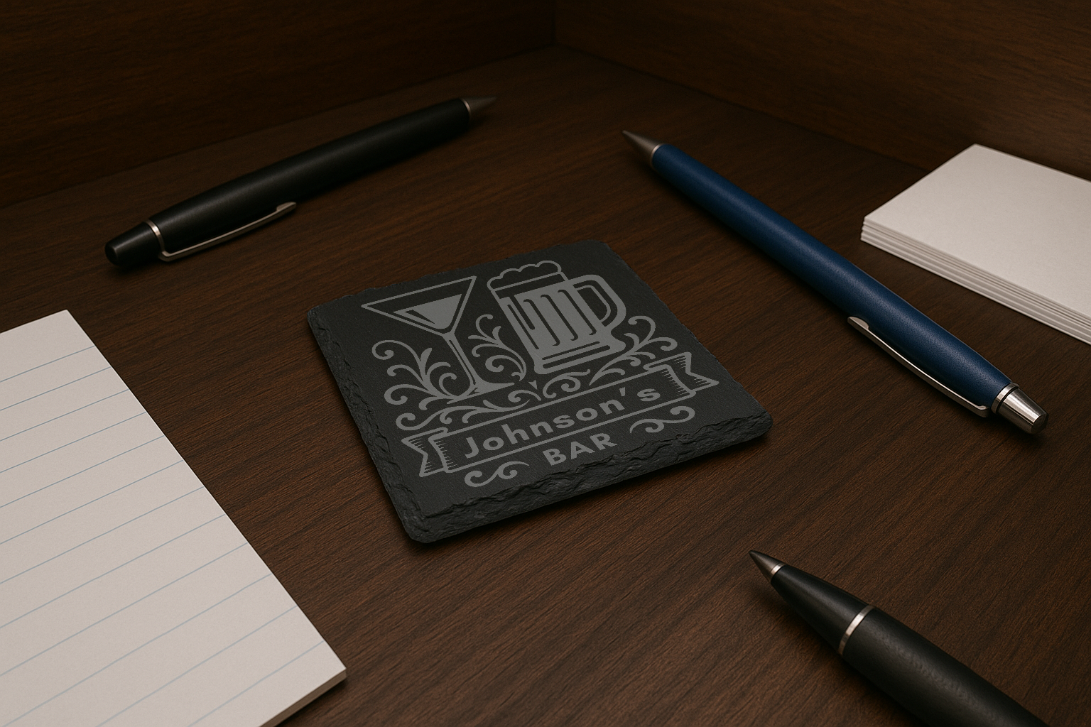 Sq Slate – Iso View – Dark Wood – Bar Design 2