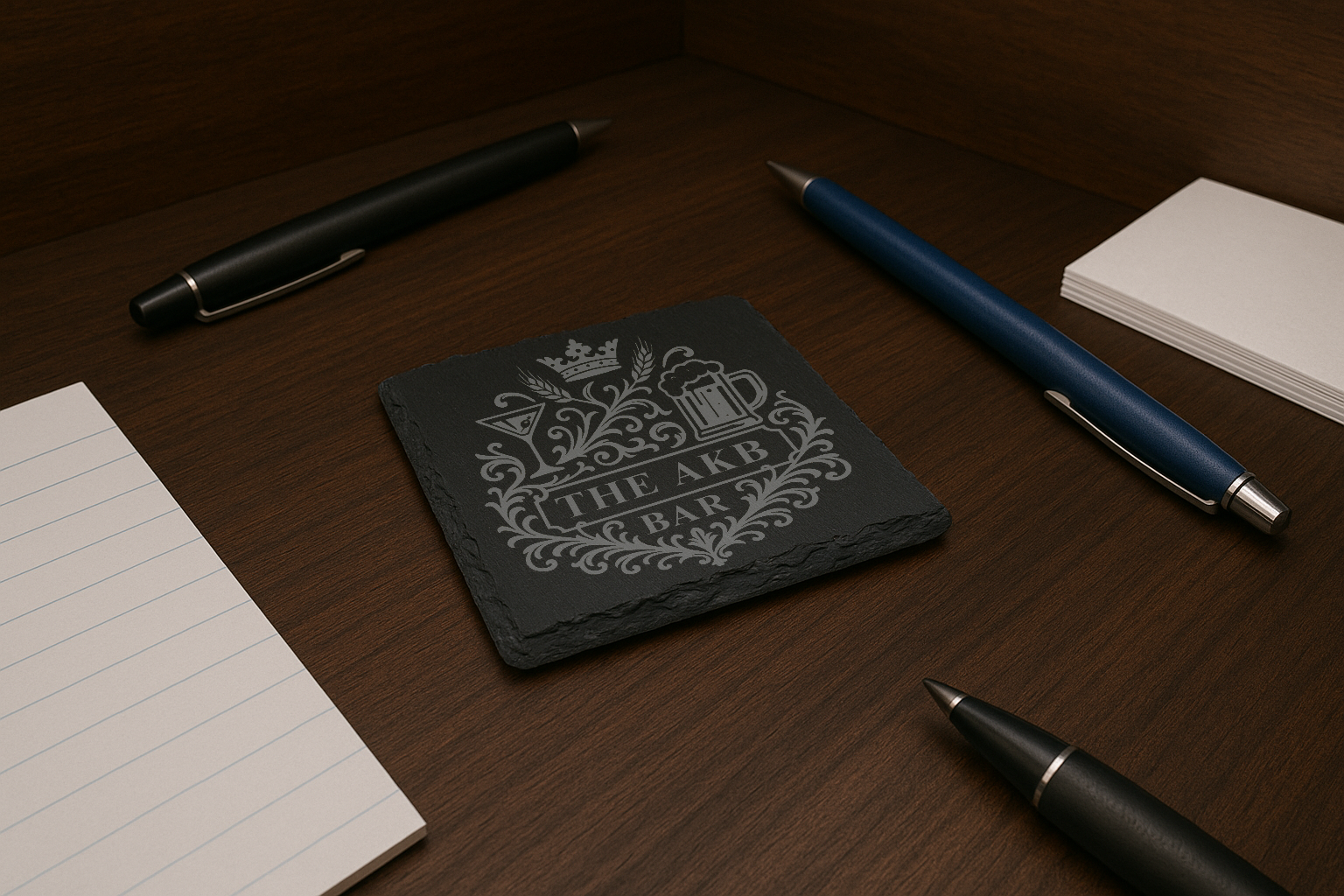 Sq Slate – Iso View – Dark Wood – Bar Design 4